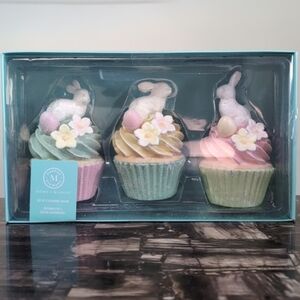 Martha Stewart Unique Shimmery Easter Bunny Cupcake Decor, Set of 3 🐰